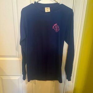 Simply Southern navy blue and hot pink long sleeve